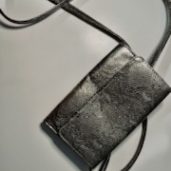 Leather snake print long arm small purse - Picture 1 of 2